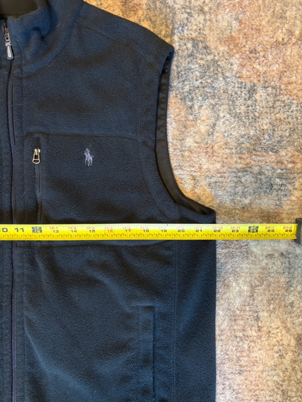 Polo Ralph Lauren Men's Performance Fleece Full-Zip Vest L Black Logo Pockets - Picture 8 of 10